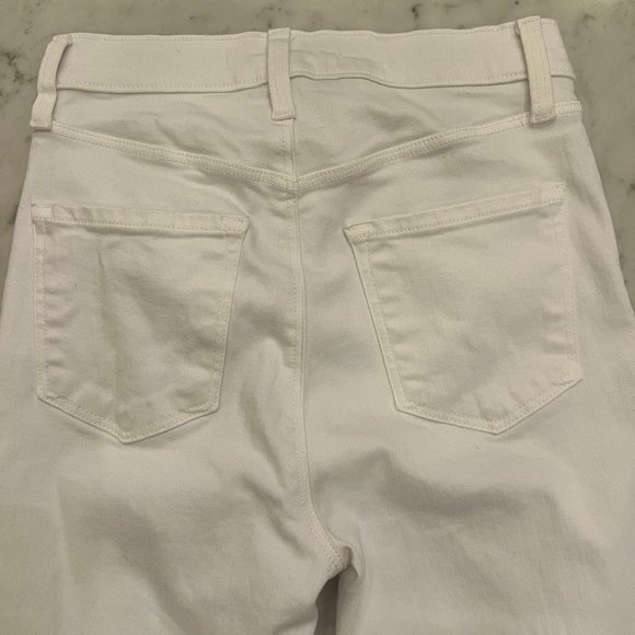 J. Brand White Hi Rise Crop Button Fly Skinny Jeans Size 26 - Picture 6 of 12